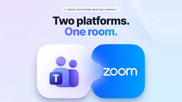 Microsoft Teams and Zoom tiles joined together: two platforms, one room